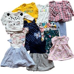 Baby Girl Clothing Bundle -17 pieces - dresses, pants, bodysuits Size 3-6 months